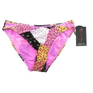 No Boundaries Womens Floral Bikini Bottoms XL High Leg Multicolor Swimwear